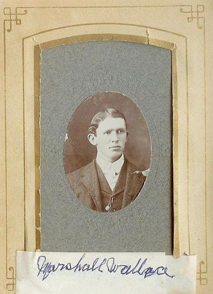 Granny Album Page 9.jpg - Marshall Wallace, nephew of Lucy Catherine Wallace (Lucy Florence Abbott's mother).